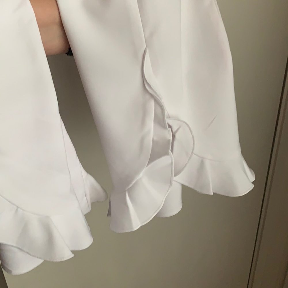 White crop/ankle white dress pants.